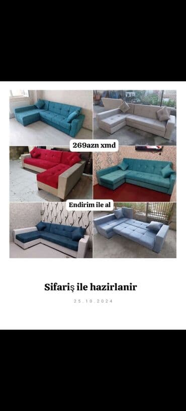 künc divan mətbəx: Künc divan, Açılan, Bazalı, Parça — 7