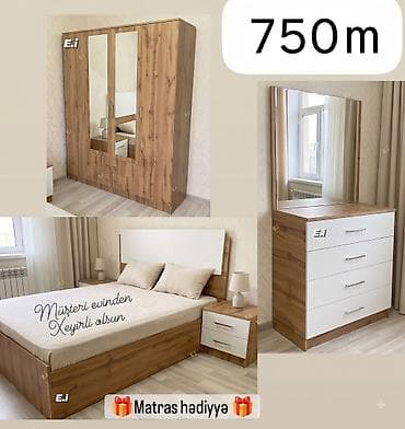 embawood kitab refi: Yataq Dəstləri - 750AZN💥 ✔️Rəng seçimi var ✔️Dolab ölçüsü 200x160x47 — 3