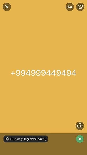 Xüsusi mobil nömrə — +994999449-494 ardıcıllığı ilə yadda qalan