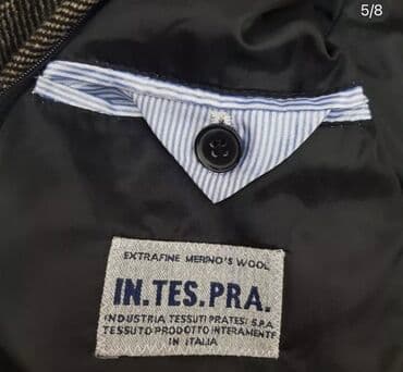 приталенные мужские костюмы: Мужское пальто, 4XL, цвет - Серый — 3