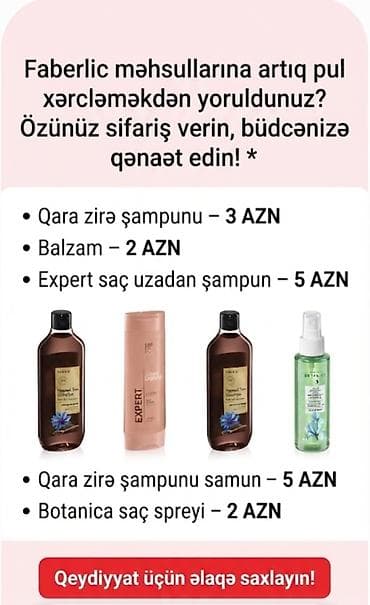 c vitamini tablet: • Qara zirə şampunu – 3 AZN • Balzam – 2 AZN • Expert saç uzadan — 1