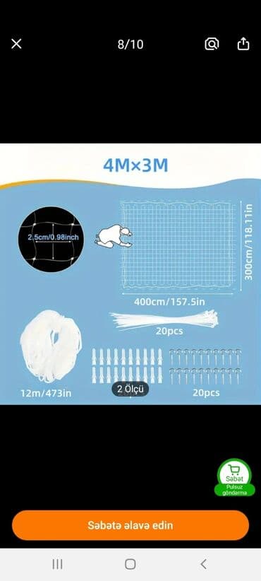 купить домик для кота: Pisik ucun balkon setkasi.yenidir.turkiyeden alinib.3/4olcude.cox — 3