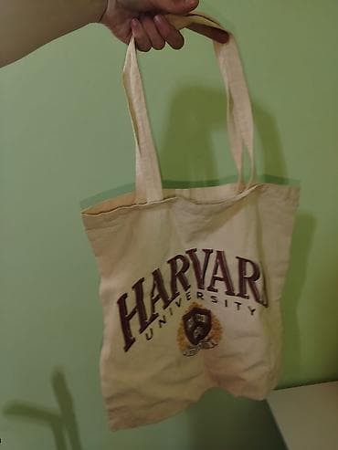 hesir canta: Harvard University loqolu kanvas tote çanta - Material: qalın — 4