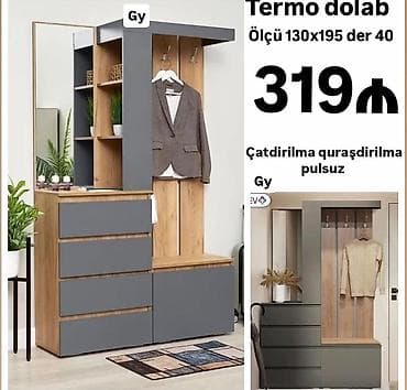Termo dolab – dəhliz üçün funksional giriş mebeli Ölçü: 130 x 195