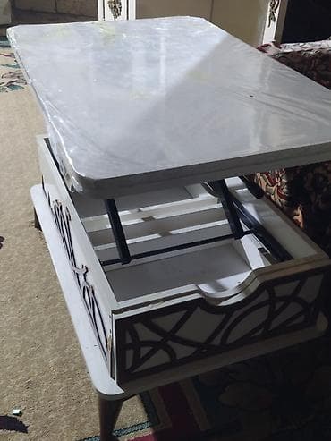 acilib yigilan stollar: Jurnal masası, İşlənmiş, Transformer, Mərmər, Dördbucaq masa — 3