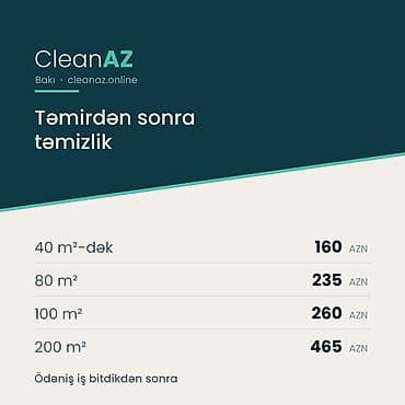 baxçada dayə iş elani: Təmizlik | Ofislər, Mənzillər, Evlər | Təmirdən sonra təmizlik — 1