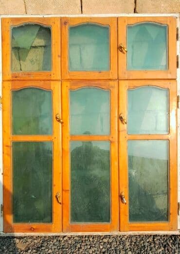 Taxta çərçivəli pəncərələr dəsti - Material: fıstıq ağacı çərçivə — 2