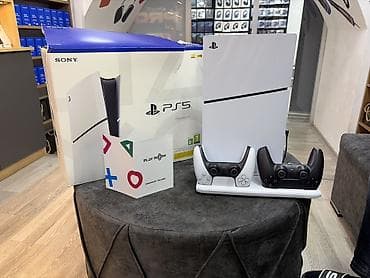 xbox diski: Sony PlayStation 5 silim 1 tb – ağ rəngli model Ful paket oyunları — 1