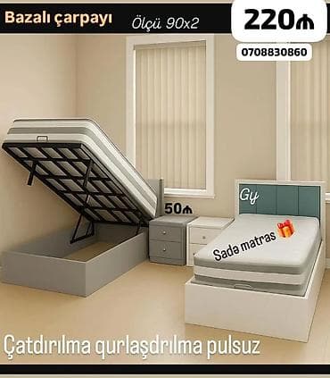 taxt tumba: Bazalı çarpayı – yuxarı qalxan mexanizmli, geniş alt saxlama bölməsi — 1