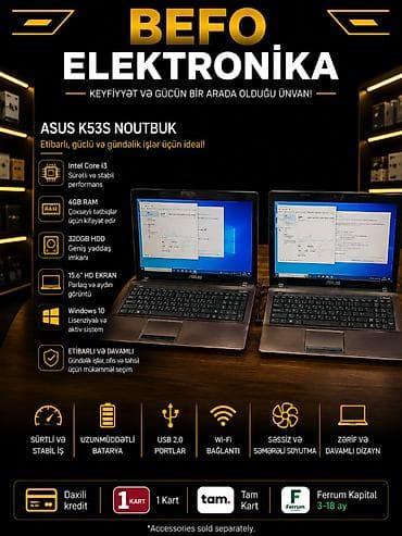 💻 ASUS K53SV / K53SC — i7 + NVIDIA Gaming Noutbuk 📍 Befo Elektronika