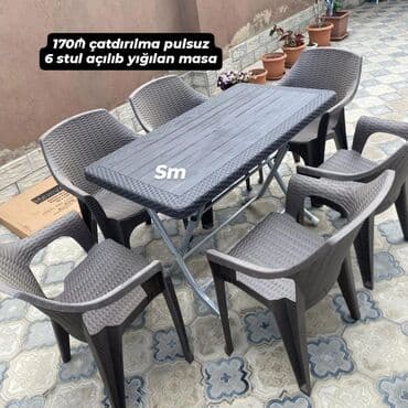 stol desdi: Mətbəx üçün, Dördbucaq masa, 4 stul — 16