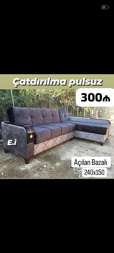 uqol divan: Künc divan, Açılan, Bazalı, Parça, Pulsuz çatdırılma — 7