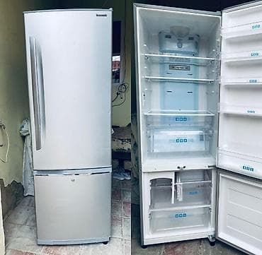 dondurma soyuducular: İşlənmiş 2 qapılı Panasonic Soyuducu Satılır, rəng - Gümüşü, Təkərli — 1