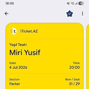 cd pleyer: Miri Yusifin yaşıl teatrda 4 iyul konsertine 2 ədəd bilet satılır — 2