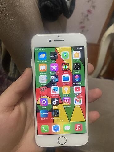 telefonlar iphone: IPhone 8, 64 GB, Ağ, Qırıq — 4