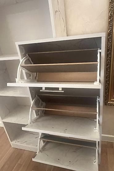 siyirmeli dolablar: Yeni, 3 qapılı, Ağ, Digər material Ayaqqabı dolabı — 2