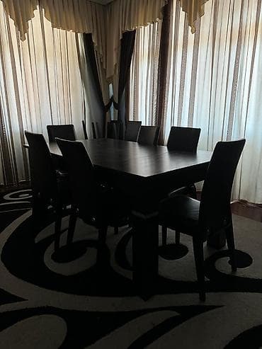 Qonaq otağı üçün, Dördbucaq masa, 8 stul — 2