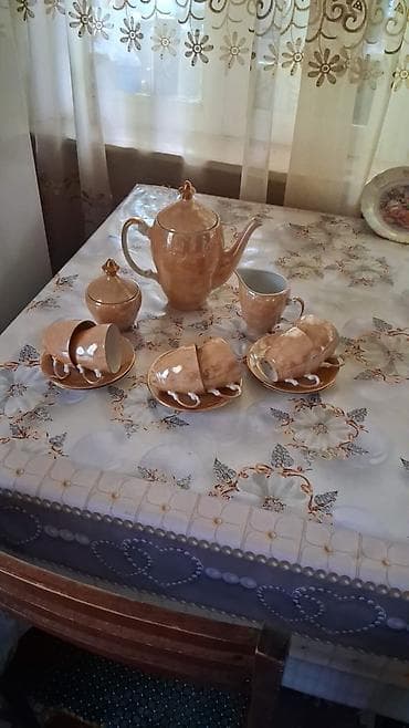 silikon formalar: Çay dəsti, rəng - Sarı, Farfor, 6 nəfərlik — 1
