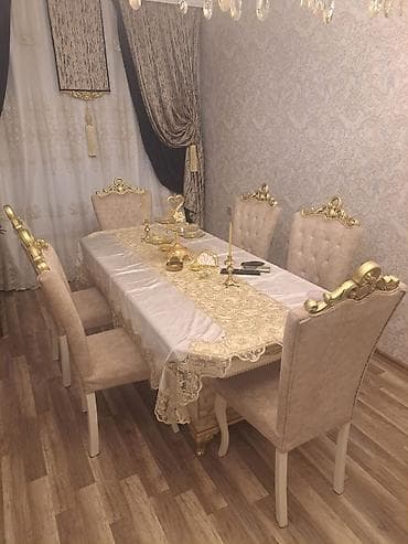 Qonaq otağı üçün, Açılmayan, Dördbucaq masa, 6 stul — 1