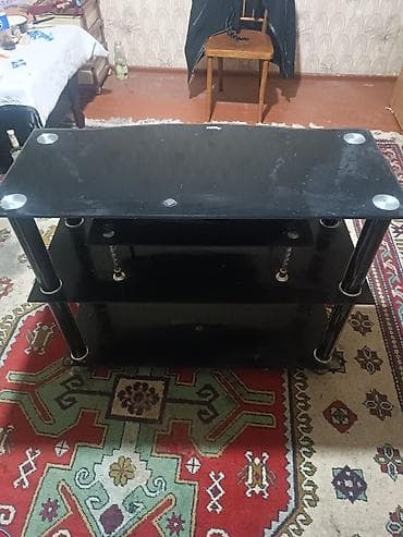 kitab refi: Düz TV altlığı, Polkalı, Şüşəli — 2