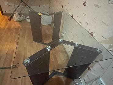 islenmis stullar: Qonaq masası, İşlənmiş, Açılmayan, Şüşə, Dördbucaq masa — 3