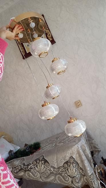 Çılçıraq, 5 lampa, Şüşə