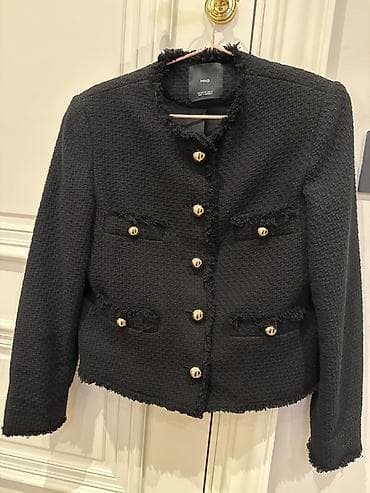 Mango qadın jaketi – qara rəngdə, teksturalı tweed tipli parça. - lalafo.az -da Mango qadın jaketi – qara rəngdə, teksturalı tweed tipli parça. -