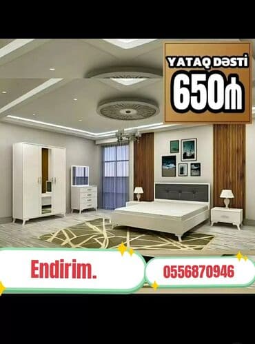 yataq dəsləri: Yataq otağı üçün nəzərdə tutulmuş bu mebel dəstinə iki nəfərlik — 6