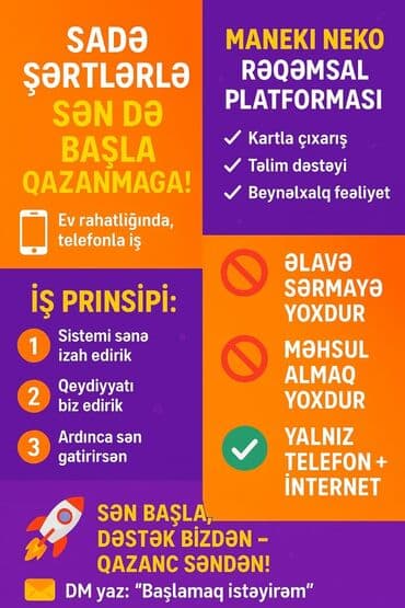 работа в салоне: Bu iş elanı minimum 2 aktiv tərəfdaşla gəlir sistemi təklif edir və — 2