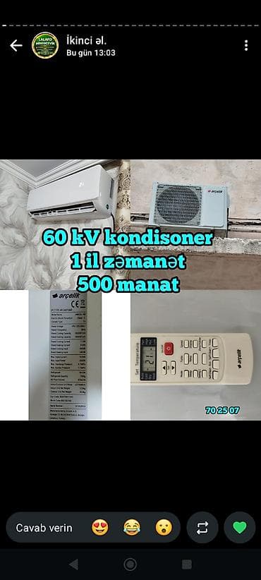 ventilator mini: Kondisioner Yeni, 50-60 kv. m, Split sistem, Kredit yoxdur — 6