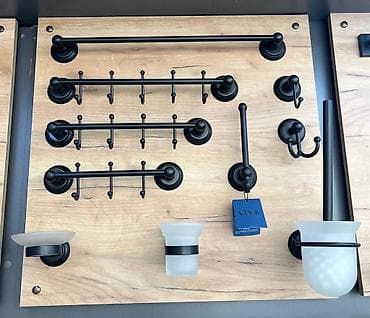 Ev və bağ: Vanna otağı üçün VIYA aksessuar dəsti - Material: Metal (mat qara — 1