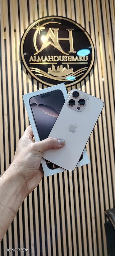 iphone 11 pro max dubai version: IPhone 16 Pro Max, 256 GB, Desert Titanium, Zəmanət, Simsiz şarj, Face ID — 1