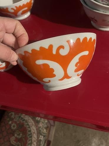 Süfrə ləvazimatları: Kasalar, rəng - Yaşıl, Keramika — 1