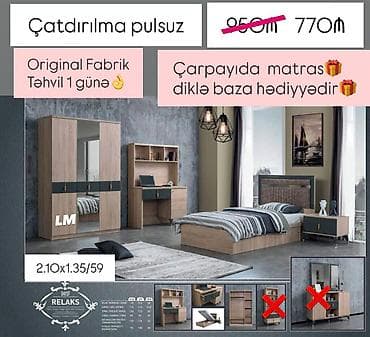 bez dolab: Gənc otağı mebel dəsti – RELAKS model Tərkib: - Çarpayı (diklik baza — 1