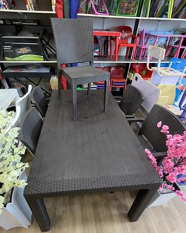 stul plastik: Bağ üçün Masa Dəsti Xüsusiyyətlər: - Material: Rattan görünüşlü — 1