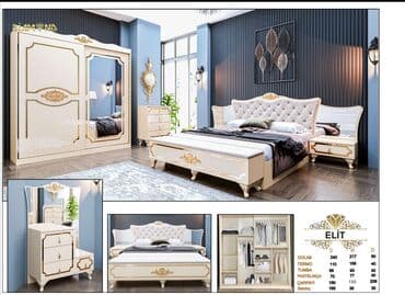 угловая тумба: Двуспальная кровать, 2 тумбы, Турция, Новый — 1