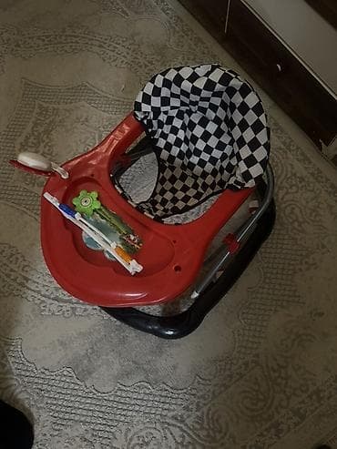 tek termolar: Uşaq gəzdirəcəsi / baby walker - Rənglər: qırmızı stol, qara altlıq — 2