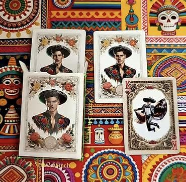 qedimi pullar: Meksika temalı təsvirlərlə bəzədilmiş oyun kartları dəsti - Tam — 3