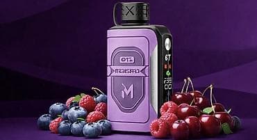 duyməli: Rəng: Bənövşəyi-gümüş tonlarda kompakt elektron buxar cihazı (vape — 1