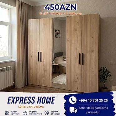 paltar dolab: Yeni, 5 qapı, Siyirməli, Açılan, Düz dolab — 1