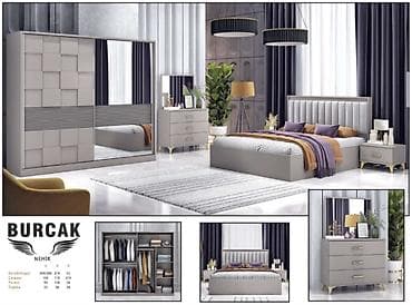 ucuz stol stul: Двуспальная кровать, Шкаф, Трюмо, Тумба, Новый — 1