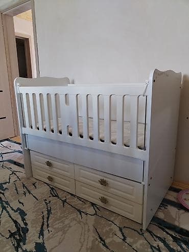 Beşiklər: Uşaq beşiyi – ağ rəngli, funksional model - Material: MDP/taxta — 3