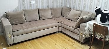Künc divan, İşlənmiş, Açılmayan, Bazalı, Vеlur parça, Çatdırılma yoxdur