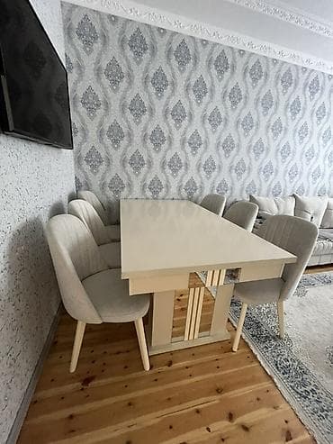 ofis stullari: Qonaq otağı üçün, Dördbucaq masa, 6 stul — 2