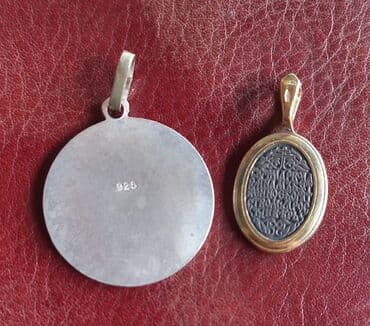 золотые комплекты с бриллиантами в баку: Кулон, Надписи, Серебро, 1 г — 2