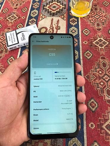 kompüter ekran: Realme C55, 256 GB, rəng - Qara, Barmaq izi, İki sim kartlı — 2