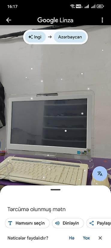 MSI All-in-One masaüstü kompüter Xüsusiyyətlər: - 19–20 düymlük LCD