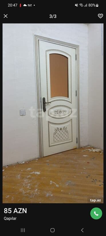 otaq qapiları: Məhsul: Otaq qapısı - Rəng: krem/ivori, qızılı naxış və bordürlərlə - — 1