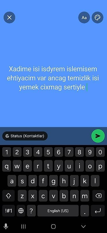 Xadimə xidməti təklif olunur. Ev və ofislərdə ümumi təmizlik
