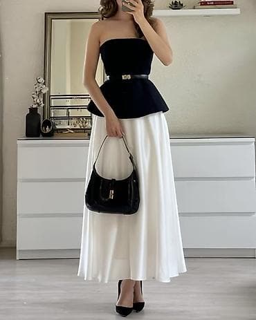 Ətəklər: Zərif axşam dəsti – iki hissəli - Yuxarı hissə: Qara, strapless top — 1